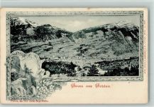 6410 Goldau 1899 Gebrauchsspuren Gruss aus - Rigi Bergbahn , vue generale, Verlag Guggenheim Nr. 3636