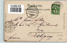 Schöllenen 1901 Gruss aus - Teufelsrücke, sign Walther Schmidt
