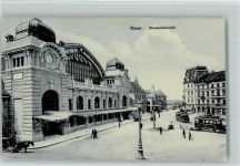 Basel 1907 Bundesbahnhof Trams