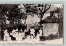 Cressier NE 1908 Verlag Jacot 3005 Pension des Jeunes Filles - Madame Blanc-Beurnier , Frauen im Garten