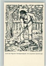 1922 - Karikatur - Vermögensabgabe , vergrabener Sparstrumpf