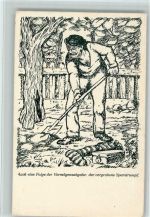1922 Karikatur - Vermögensabgabe , vergrabener Sparstrumpf