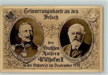 Erinnerung an den Besuch 1912 Kaiser Wilhelm in der Schweiz