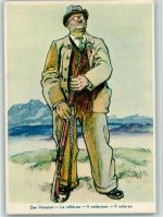 Luzern 1939 Der Veteran, Zeichnung von H. Schaad - Schützenfest 1939 AK