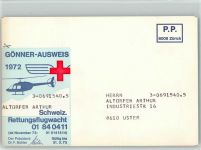 Schweizer Rettungsflugwacht 1972 - Gönner Ausweis