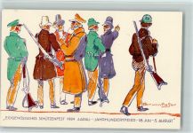 Aarau 1924 Offiz. Festkarte Nr. 5 - sign Brunnhofer - Schützenfest , Jahrhundertfeier 1924 , sehr gute Erhaltung AK