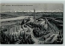 Uetliberg 1907 Uetliberg Blick auf Zürichsee und Glarneralpen Hüttenstempel Uto-Kulm