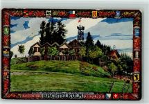 8340 Hinwil - Gasthaus Bachtelkulm sign. Otto Lasius Wappen