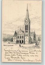 8620 Wetzikon ZH - 1901 Kirche sign