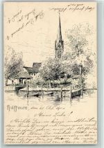 Pfäffikon ZH 1901 Blick zur Kirche sign.
