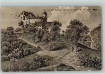 Birseck Ruine Künstlerkarte Schloss Birseck vor der Zerstörung im Jahre 1792