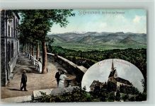 St Chrischona - 1909 Blick von der Terrasse Kirche und Anstaltsgebäude