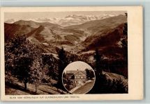 Hörnli ZH Blick vom Hörnlikulm auf Glarneralpen und Tösstal Hüttenstempel