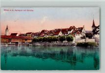 Büren an der Aare Aarequai mit Brücke