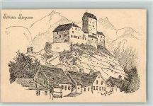 7320 Sargans Künstlerkarte Schloss sign. Probst
