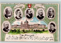 3000 Bern Berne - 1900 Schweizerischer Bundesrat Brenner Zemp Müller Bundesräthspräsident Hauser Comtesse Deucher Ruchet Bundespalast