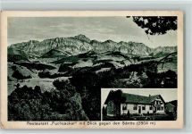 9113 Degersheim Gebrauchsspuren Gasthaus Fuchsacker mit Blick gegen den Säntis