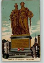 Genève 1928 Monument National - Prägedruck AK