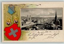 Zürich 1901 Zürich und die Alpen Jugendstilrahmen