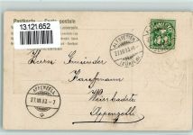 Zürich 1903 Limatquai und Polytecnikum Wappen