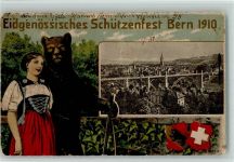 Bern Eidgenössisches Schützenfest Bär Lithographie/Prägedruck