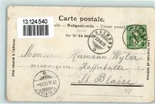 2067 Chaumont 1903 - Le grand Hotel Ital-schweiz. Fahne