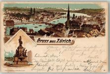 8000 Zürich 1897 Lithographie Escher-Denkmal