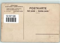 8400 Winterthur 1911 Gebrauchsspuren Zürcher Kantonal-Turnverein Jubiläums-Turnfest und Fahnenweihe Fahne