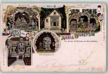 8717 Benken SG 1903 Gebrauchsspuren Maria Bildstein Weihnacht-Grotte Kapelle Oelberg Grotte vom verlorenen Sohn Lithographie