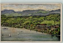 8802 Kilchberg ZH Gebrauchsspuren Chocladefabrik Lindt & Sprüngli Lithographie