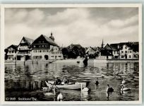 8266 Steckborn Gebrauchsspuren Ruderboot Schwäne