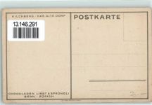 8802 Kilchberg ZH Gebrauchsspuren Das alte Dorf sign Künstlerkarte Werbung Chocoladen Lindt & Sprüngli