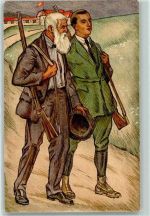 Künstlerkarte 1824-1924 Schützenverein Carabiniers AK