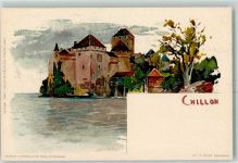 1820 Veytaux Künstlerkarte Schloss Chillon