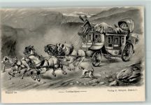 Gotthardpost Hund Fünfspänner sign E. Köberle