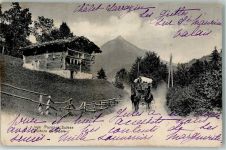 Paysage Suisse Voiture de Poste Postkutsche Schweiz 1904