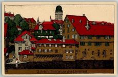 8000 Zürich Künstlersteindruck Partie an der Limmat sign