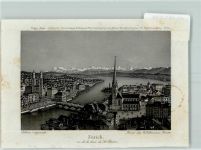 Zürich Stahlstich um 1860