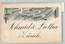 8000 Zürich Gebrauchsspuren Vorläufer Werbung Spitzen Schmidt Lietha keine AK