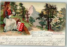 Matterhorn VS 1916 Valaisane Tracht Wappen Edelweiss Leontopodium alpinum