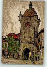 8000 Zürich Künstlerkarte Stadtturm sign.