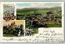 3076 Worb 1902 - Schloss und Wasserfall , Totalansicht AK