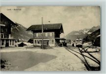 Lenk im Simmental Bahnhof mit Eisenbahn - Winter , sehr gute Erhaltung AK Bahnhof Schweiz 1913