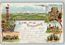 Gempenfluh 1899 Gruss aus - Aussichtsturm, Schloß Angenstein
