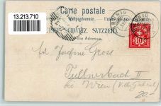 Brünig Gruss aus - Bahnhof mit 4 Eisenbahnen, Verlag Guggenheim Bahnhof Schweiz 1901 Lithographie