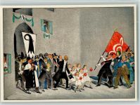 4000 Basel Bâle 1935 Künstlerkarte XXV Sängerfest 1935 - Vorspiel - Szene aus dem Festspiel "Mutterland"