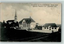 9244 Niederuzwil 1909 - Schulhaus und Turnhalle Neubau Postkarte zum Jugendfest