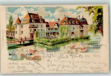 4103 Bottmingen 1903 Lithographie Schloss