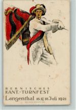 Langenthal Bernisches Kantonal Turnfest 1921 Fahnenträger