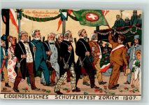 Zürich Schützenumzug klassischer Sonderstempel Fahne